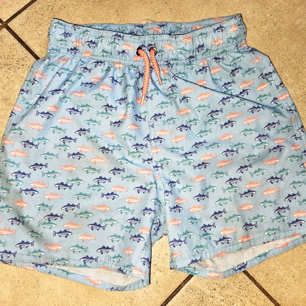 Dillards Class Club Boys Swim Blue Shark Sz 10/12